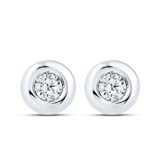 14kt White Gold  0.31 CTW LAB DIAMOND Solitaire Earrings