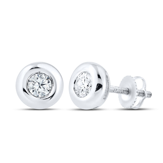 14kt White Gold  0.31 CTW LAB DIAMOND Solitaire Earrings