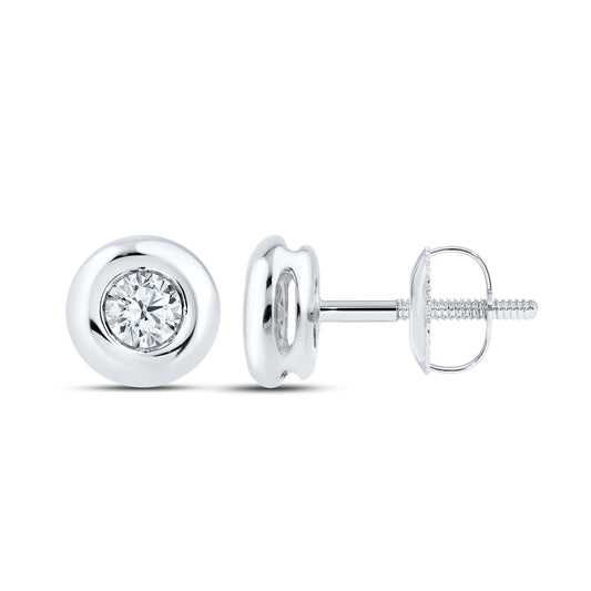 14kt White Gold  0.31 CTW LAB DIAMOND Solitaire Earrings