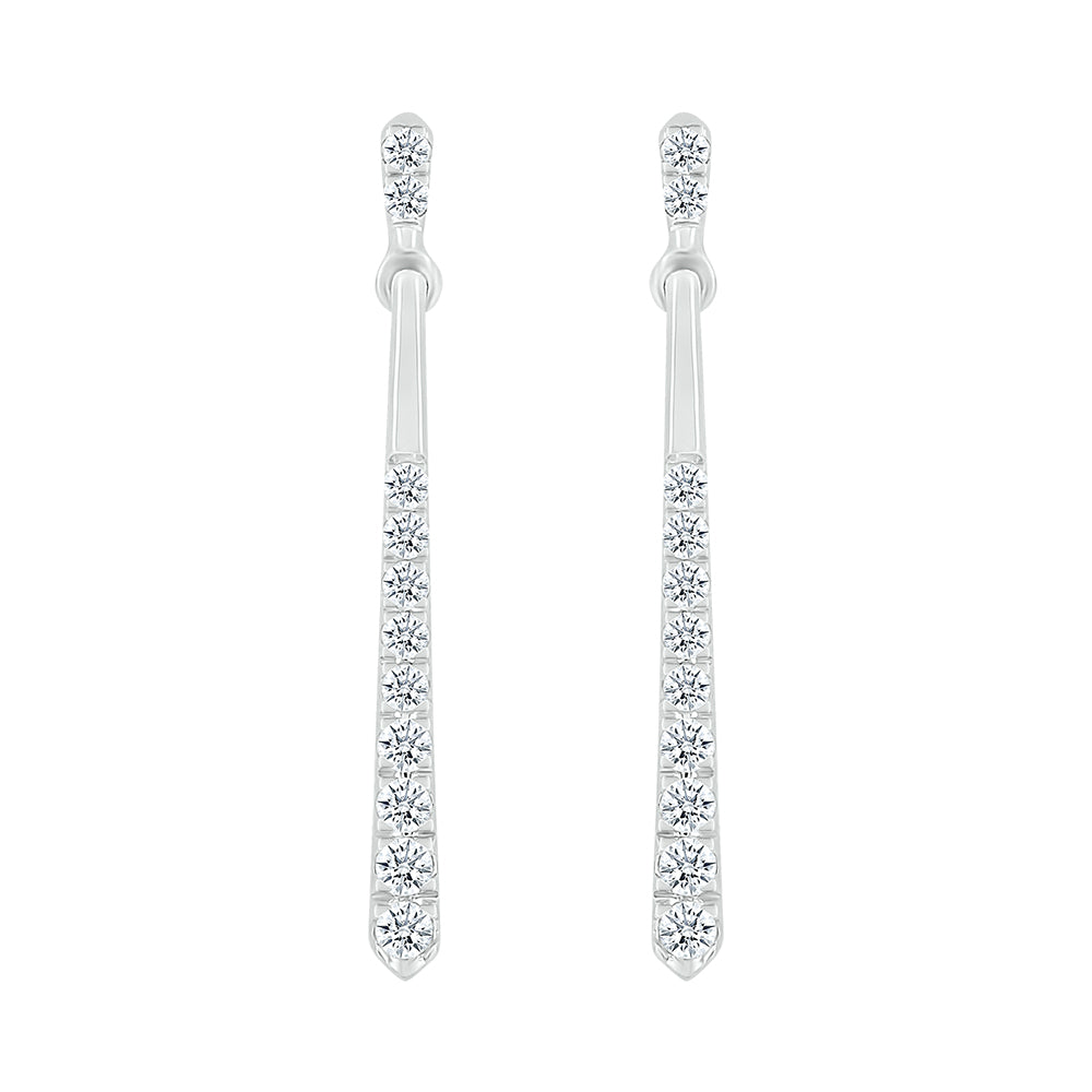 10kt White Gold 0.20 CTW Natural Diamond  Earring