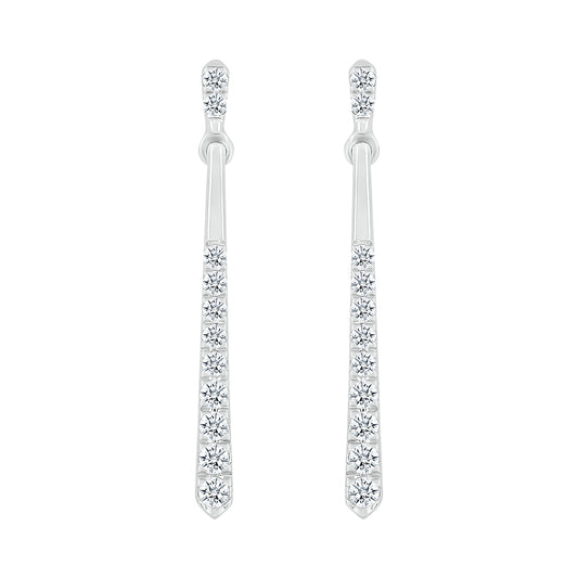 10kt White Gold 0.20 CTW Natural Diamond  Earring