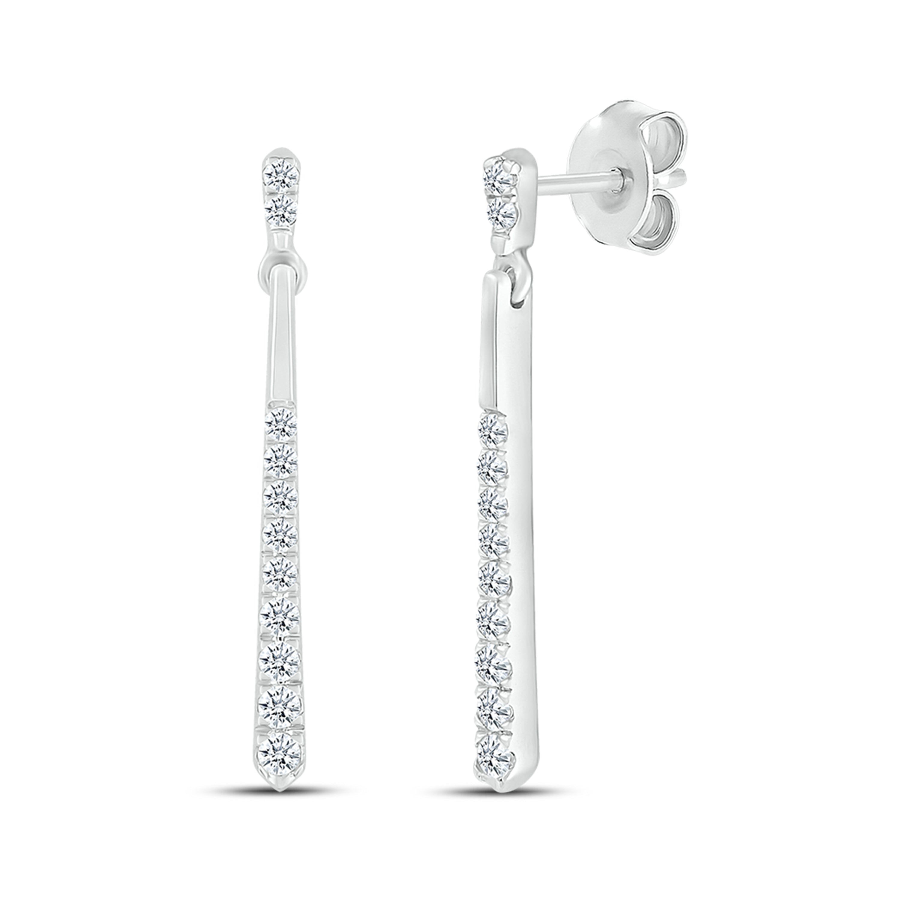 10kt White Gold 0.20 CTW Natural Diamond  Earring