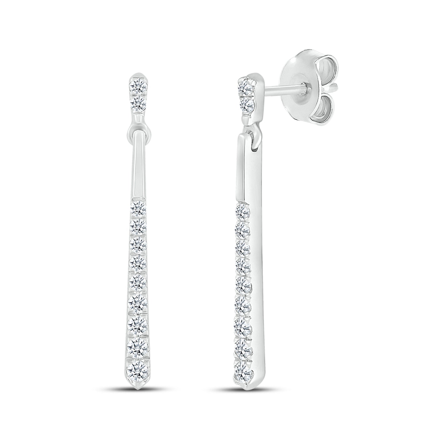 10kt White Gold 0.20 CTW Natural Diamond  Earring