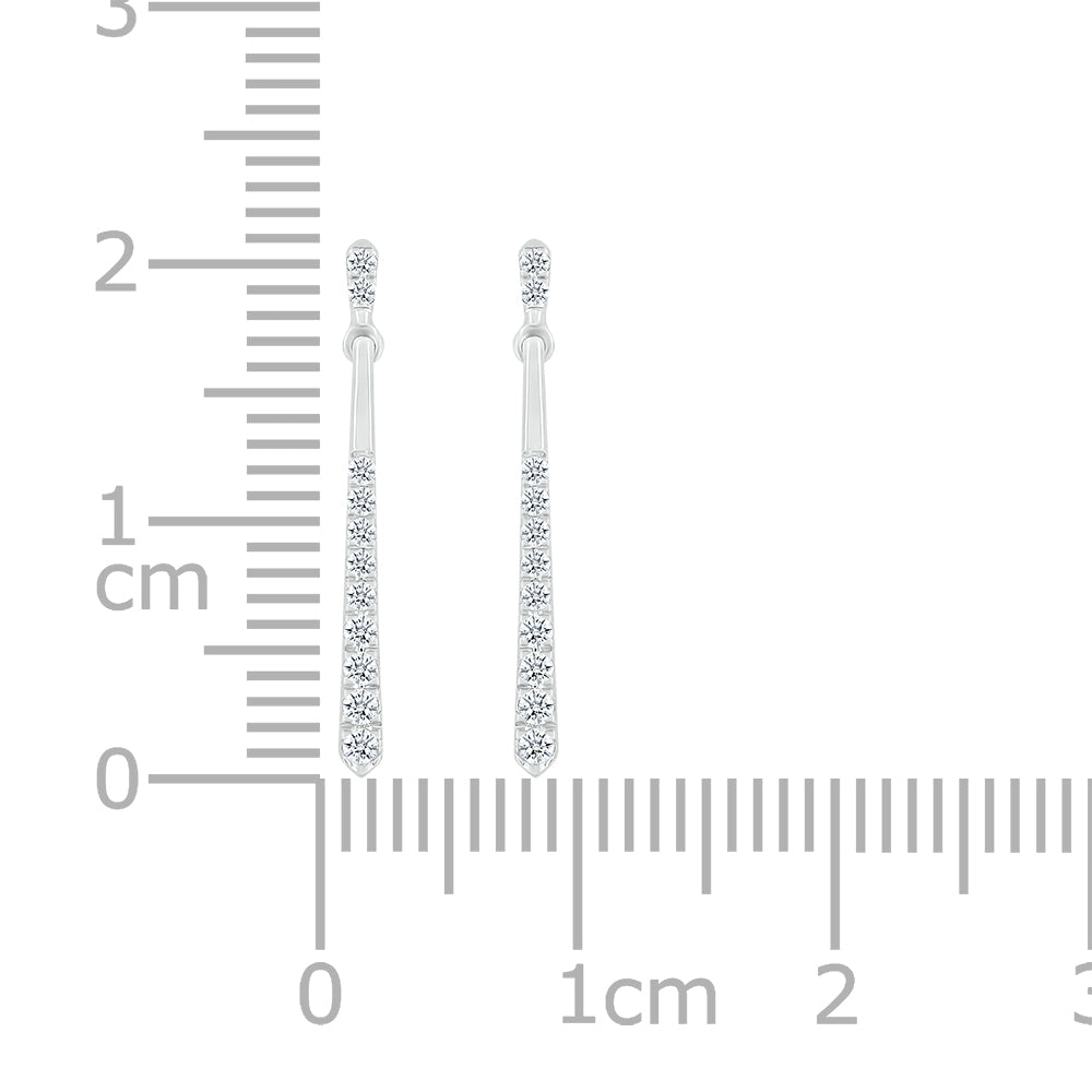 10kt White Gold 0.20 CTW Natural Diamond  Earring