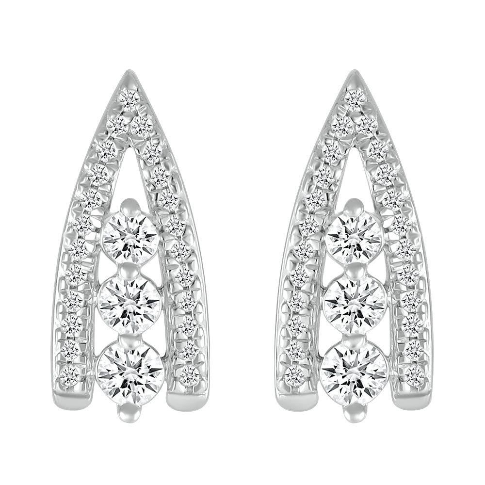 14kt White Gold 0.40 CTW Natural Diamond Earrings
