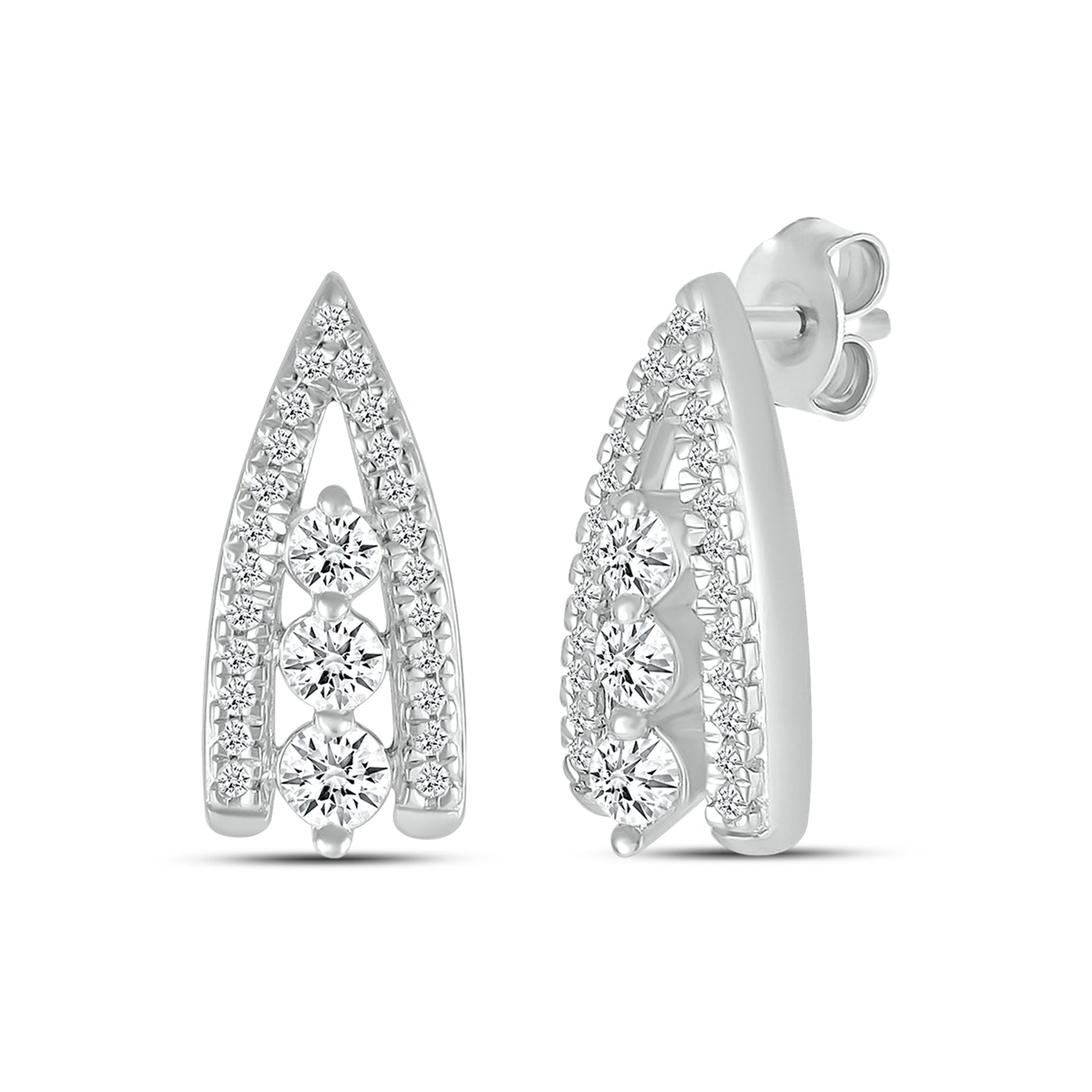14kt White Gold 0.40 CTW Natural Diamond Earrings
