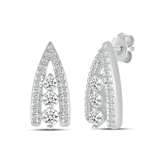14kt White Gold 0.40 CTW Natural Diamond Earrings