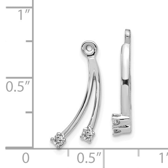 14kt White Gold AA 2 Stone Dangle Diamond Earring Jacket