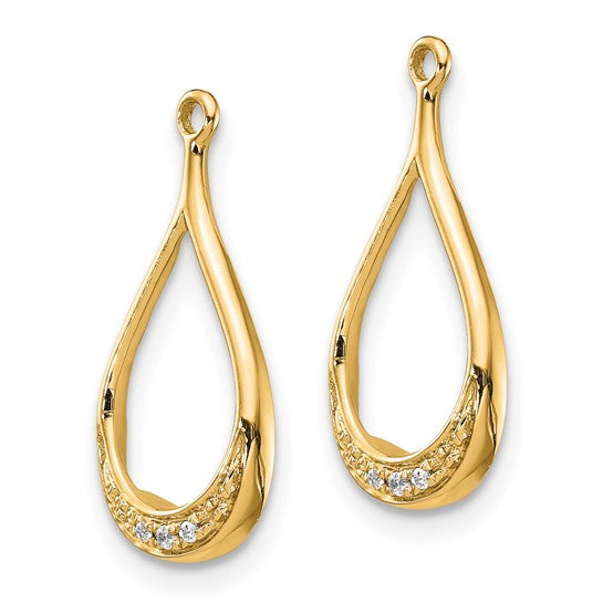 14KT Yellow Gold Diamond Earring Jackets