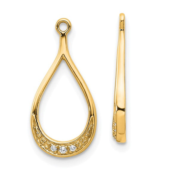 14KT Yellow Gold Diamond Earring Jackets