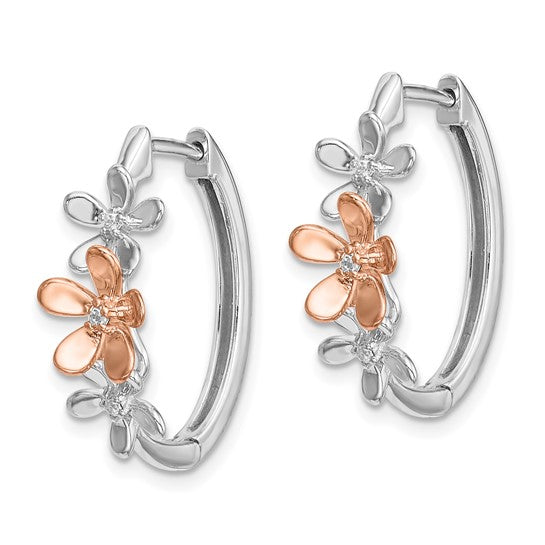 14kt Rose and White Gold Diamond Earrings