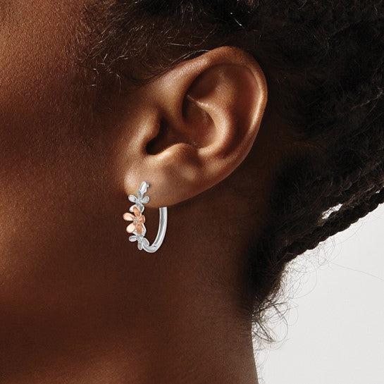 14kt Rose and White Gold Diamond Earrings