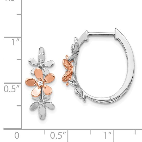 14kt Rose and White Gold Diamond Earrings