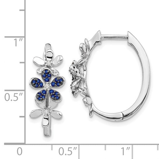14kt White Gold Diamond and Sapphire Earrings
