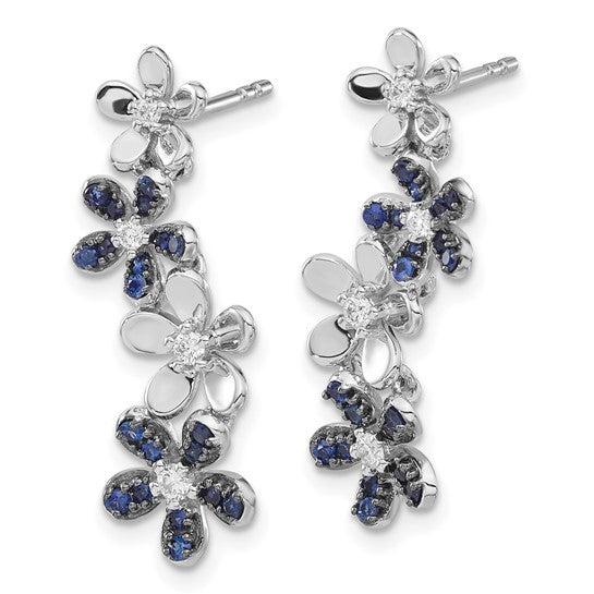 14kt White Gold Diamond and Sapphire Earrings