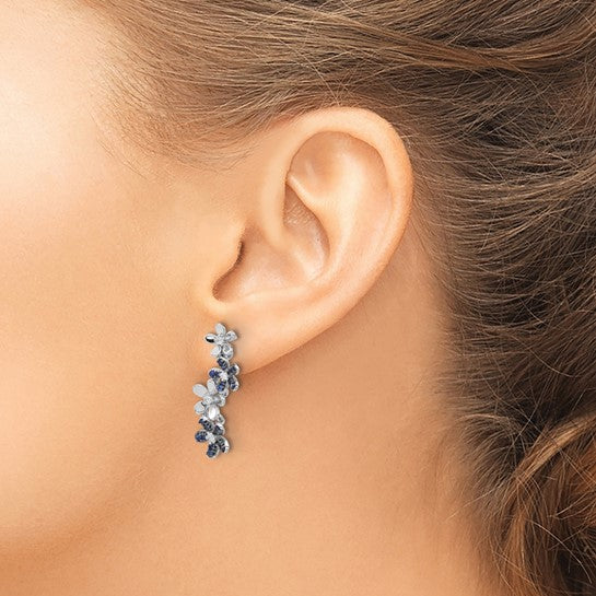 14kt White Gold Diamond and Sapphire Earrings