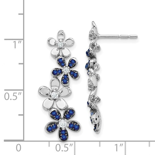 14kt White Gold Diamond and Sapphire Earrings