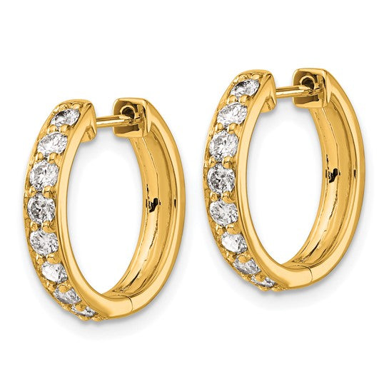 14kt Yellow Gold Diamond Hinged Hoop Earrings