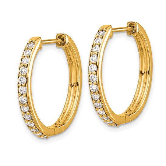 14kt Yellow Gold Diamond Hinged Hoop Earrings