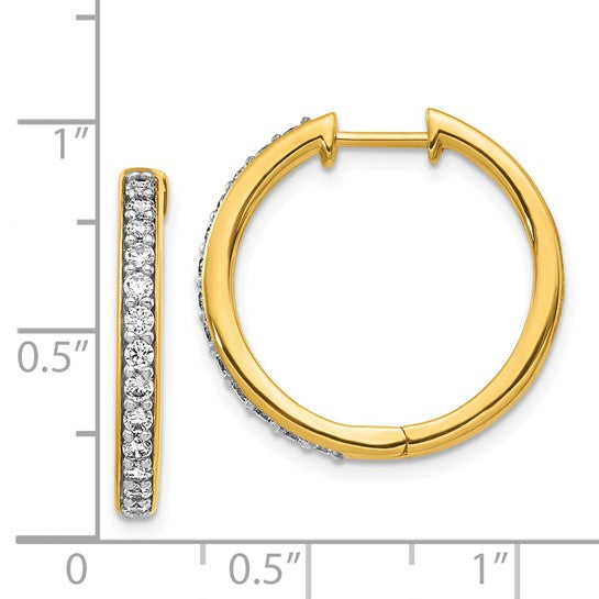14kt Yellow Gold Diamond Hinged Hoop Earrings