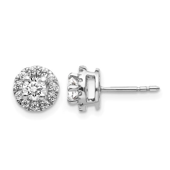 14kt White Gold Diamond Cluster Post Earrings