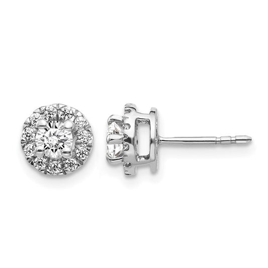 14kt White Gold Diamond Cluster Post Earrings