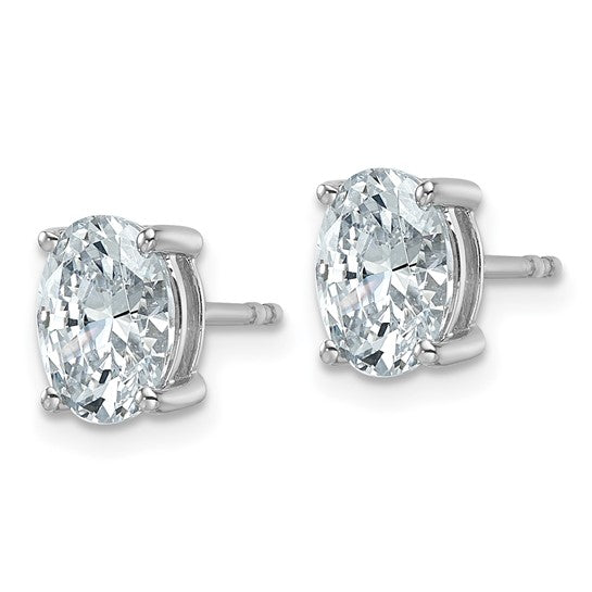 14kt white gold 2ctw OVAL SHAPE Lab Diamond Solitaire Earring