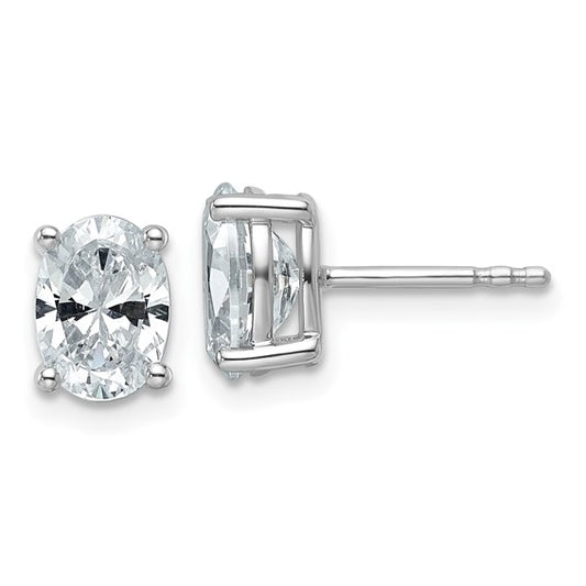 14kt white gold 2ctw OVAL SHAPE Lab Diamond Solitaire Earring