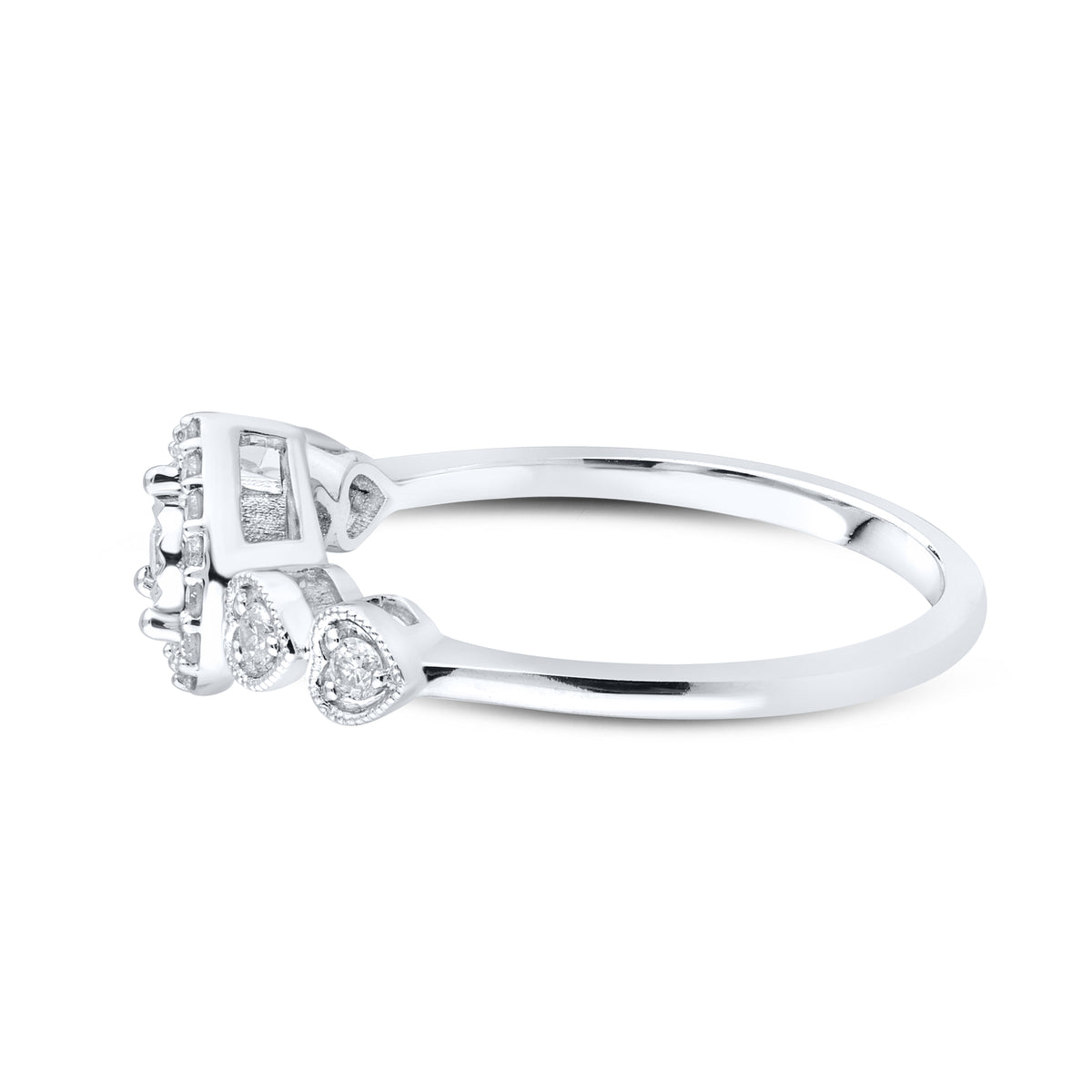 14kt White Gold 0.21 CTW Natural Diamond Heart Shape Ring