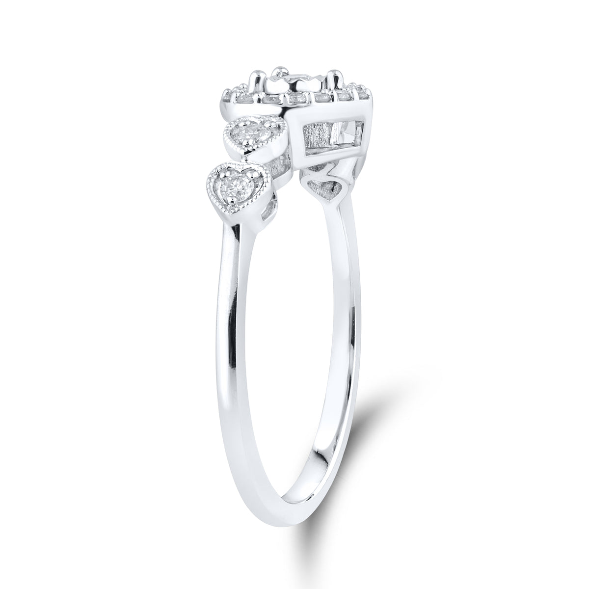 14kt White Gold 0.21 CTW Natural Diamond Heart Shape Ring