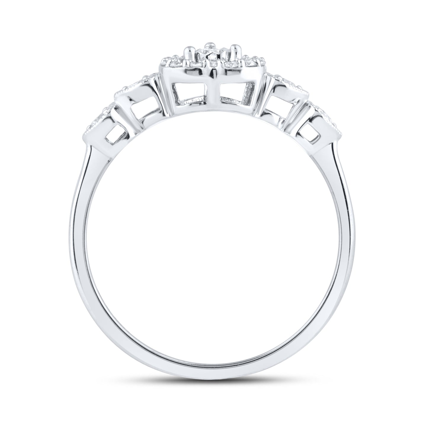 14kt White Gold 0.21 CTW Natural Diamond Heart Shape Ring