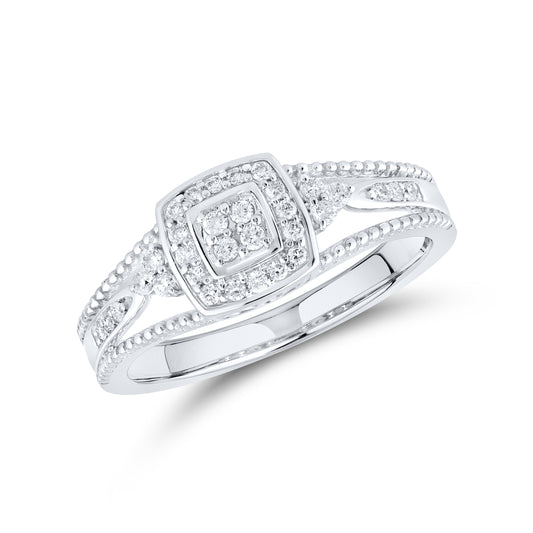 14kt White Gold 0.20 CTW Natural Diamond Promise Ring