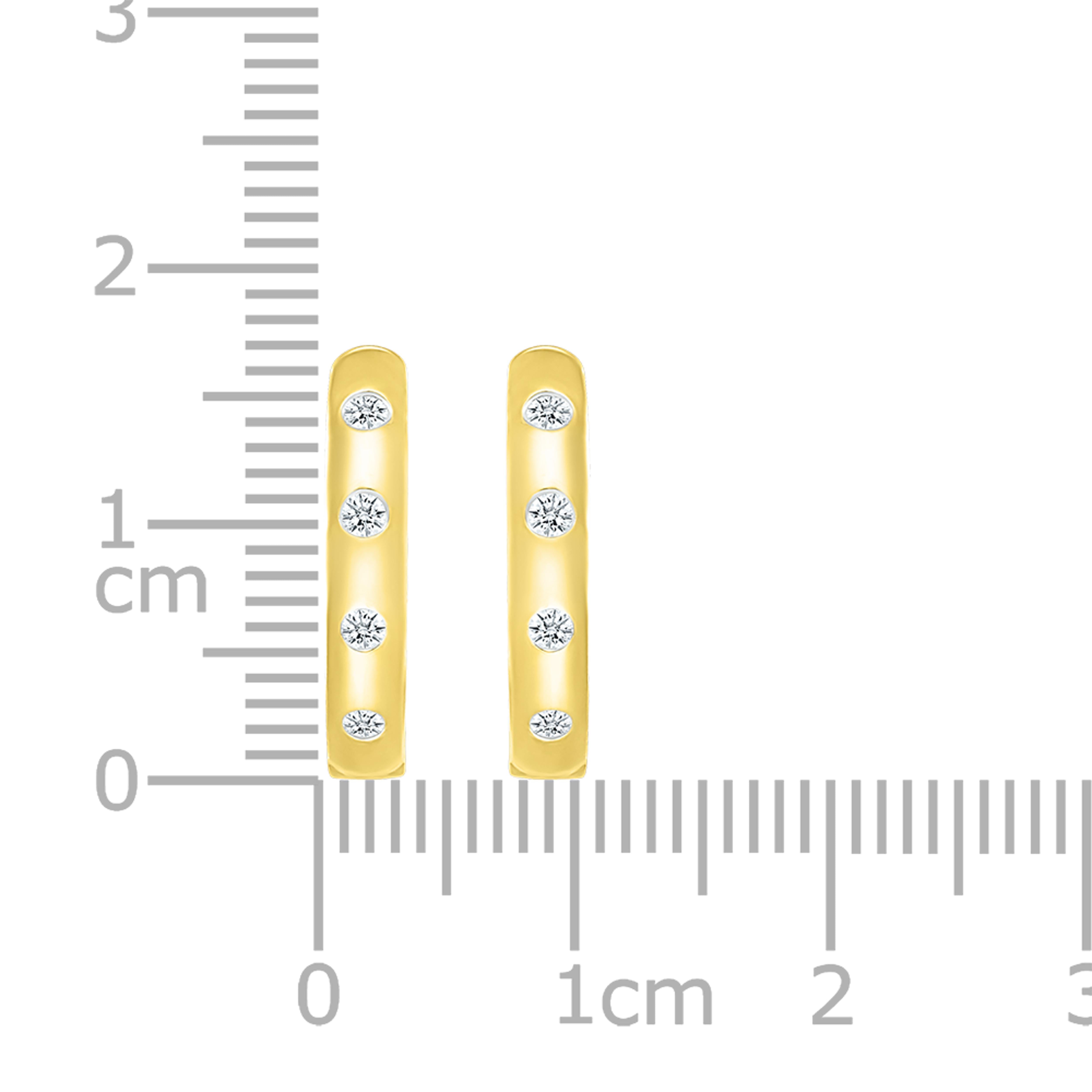 14k Yellow Gold 0.16 ctw diamond hoops