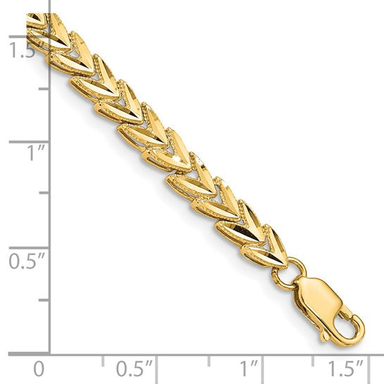 14KT Yellow Gold Diamond Cut Bracelet