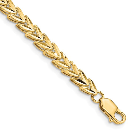 14KT Yellow Gold Diamond Cut Bracelet