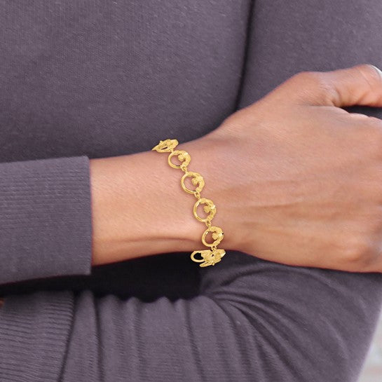 14KT Yellow Gold Claddagh Bracelet