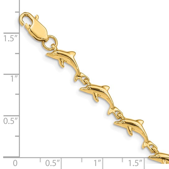 14KT Yellow Gold Dolphin Bracelet