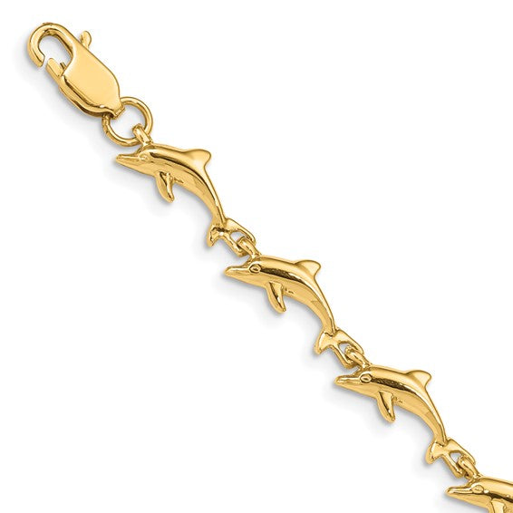 14KT Yellow Gold Dolphin Bracelet