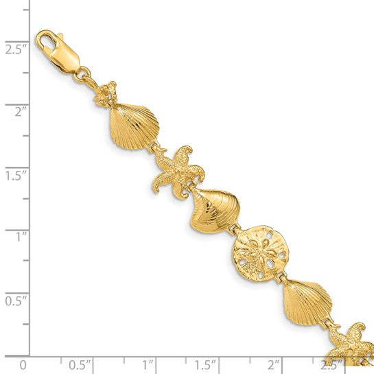 14kt Yellow Gold Sea Life Bracelet