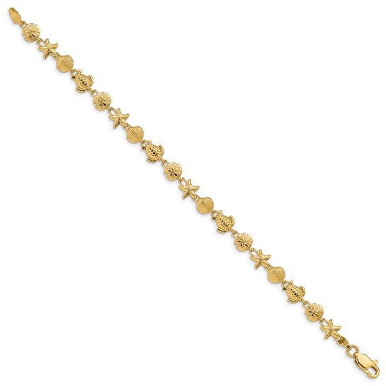 14kt Yellow Gold Sea Life Bracelet