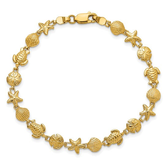 14kt Yellow Gold Sea Life Bracelet