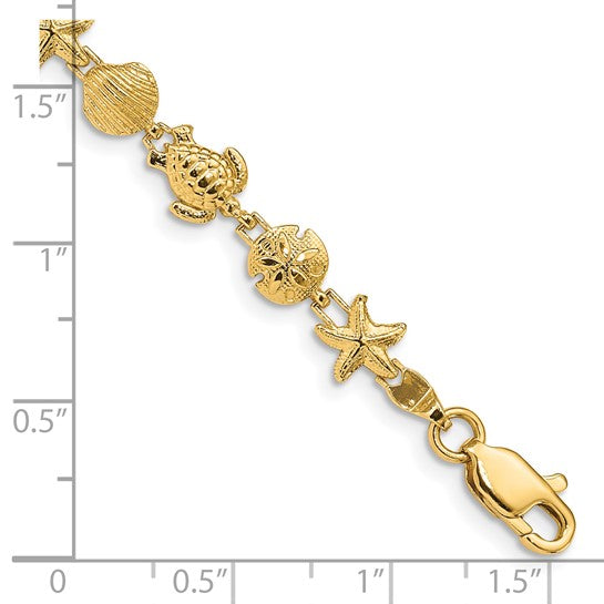 14kt Yellow Gold Sea Life Bracelet