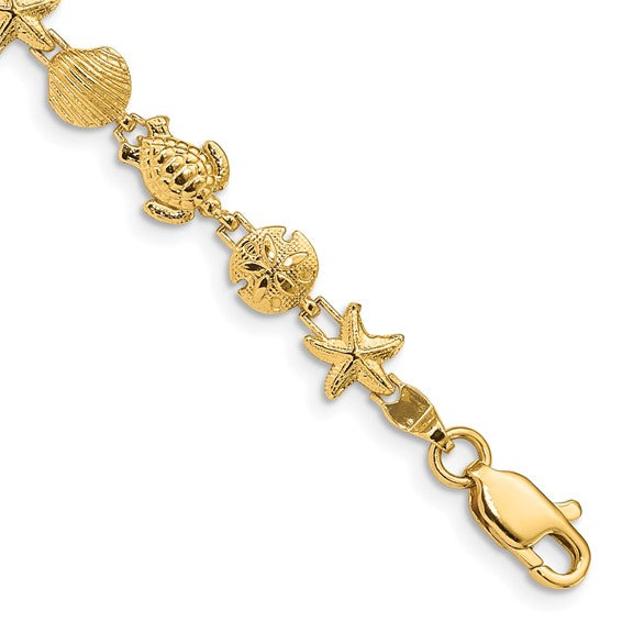 14kt Yellow Gold Sea Life Bracelet