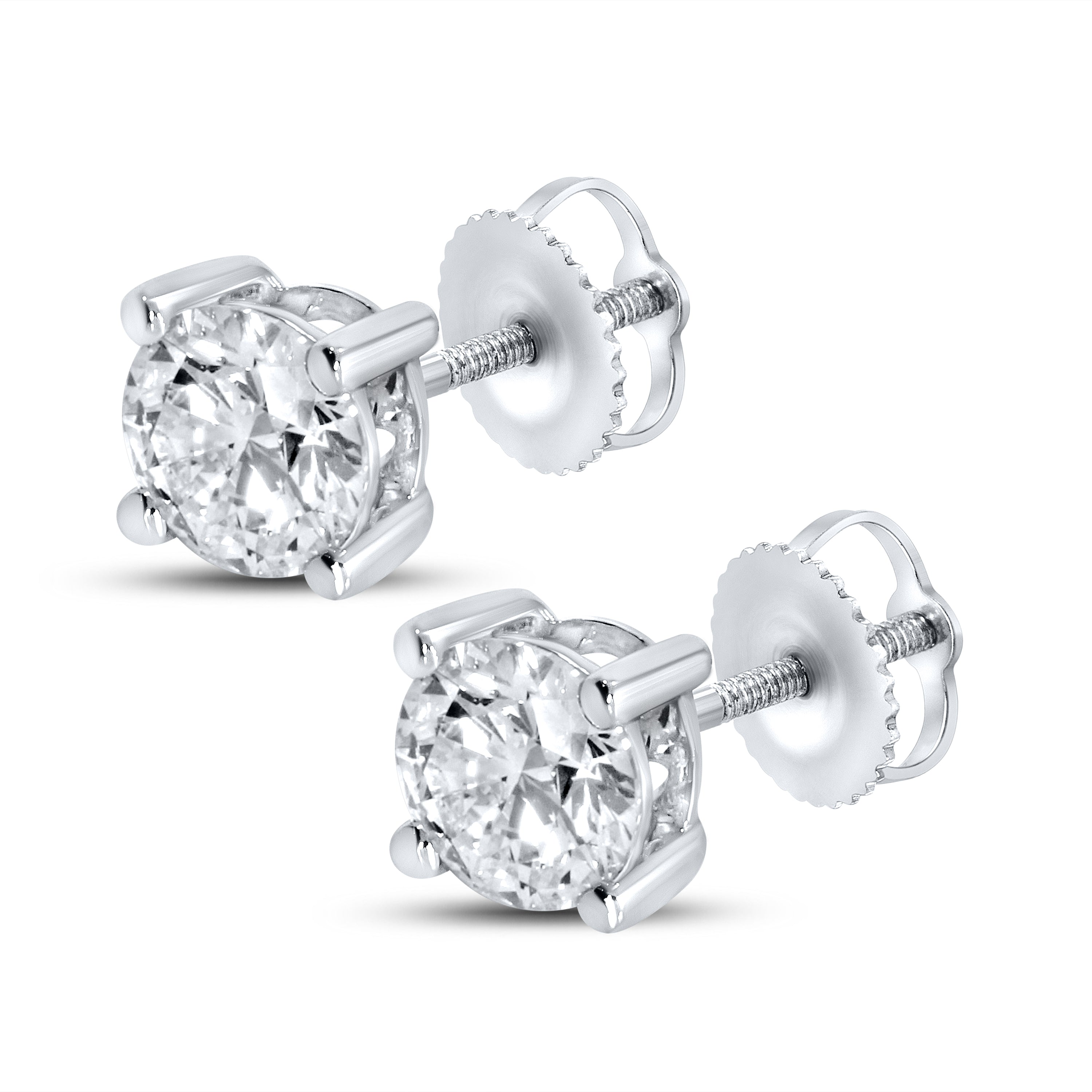 14k White Gold 2 CTW Lab Diamond studs
