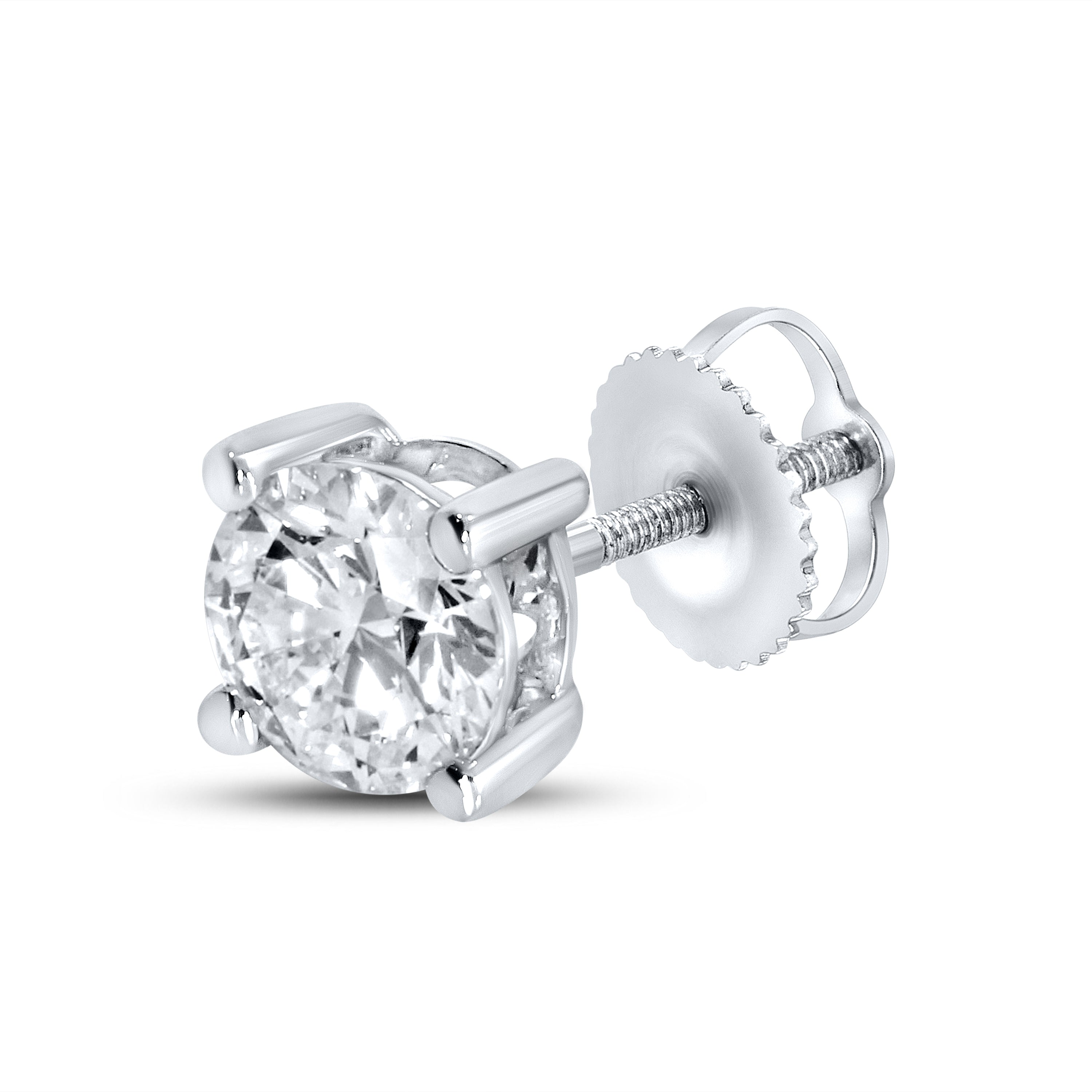 14k White Gold 2 CTW Lab Diamond studs