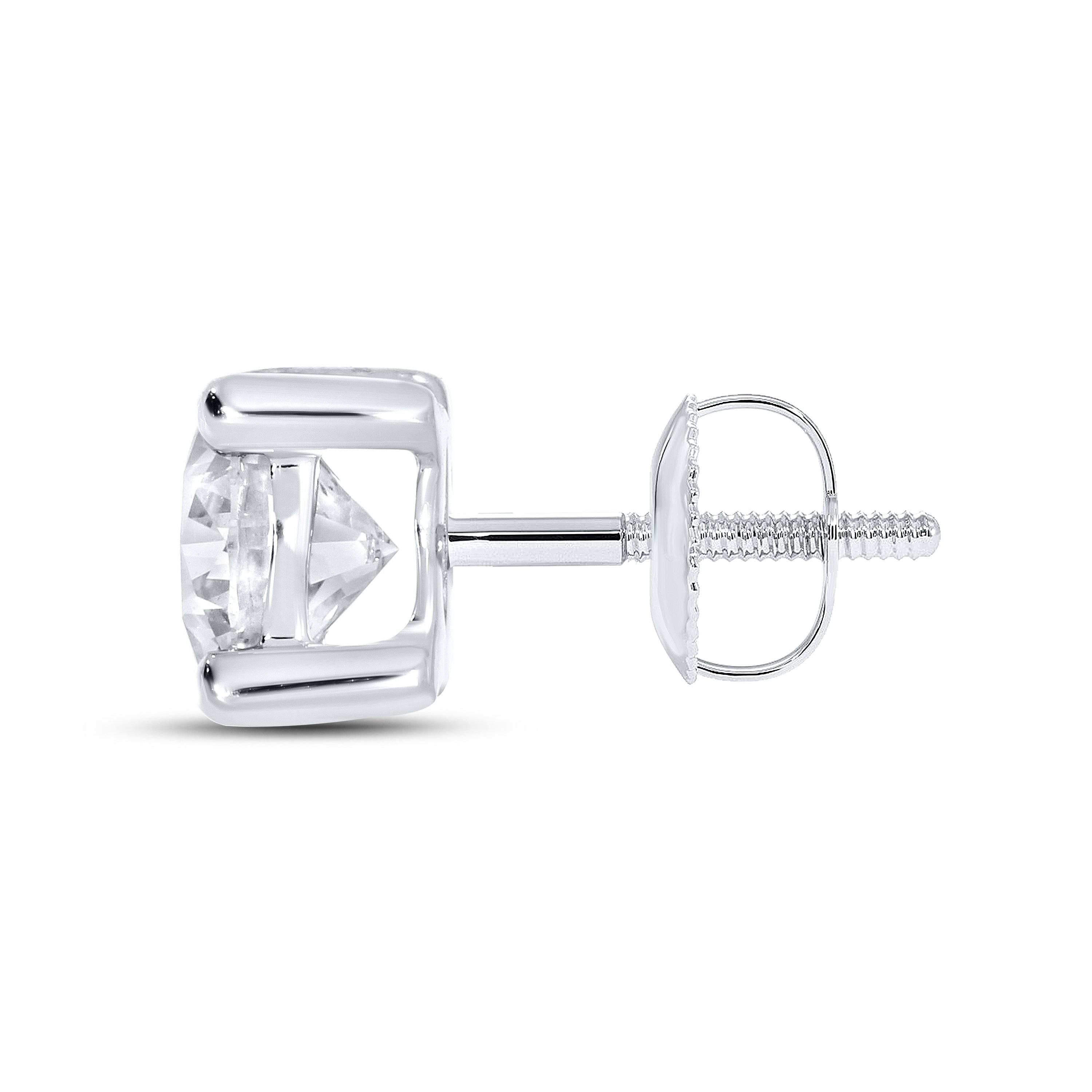 14k White Gold 2 CTW Lab Diamond studs