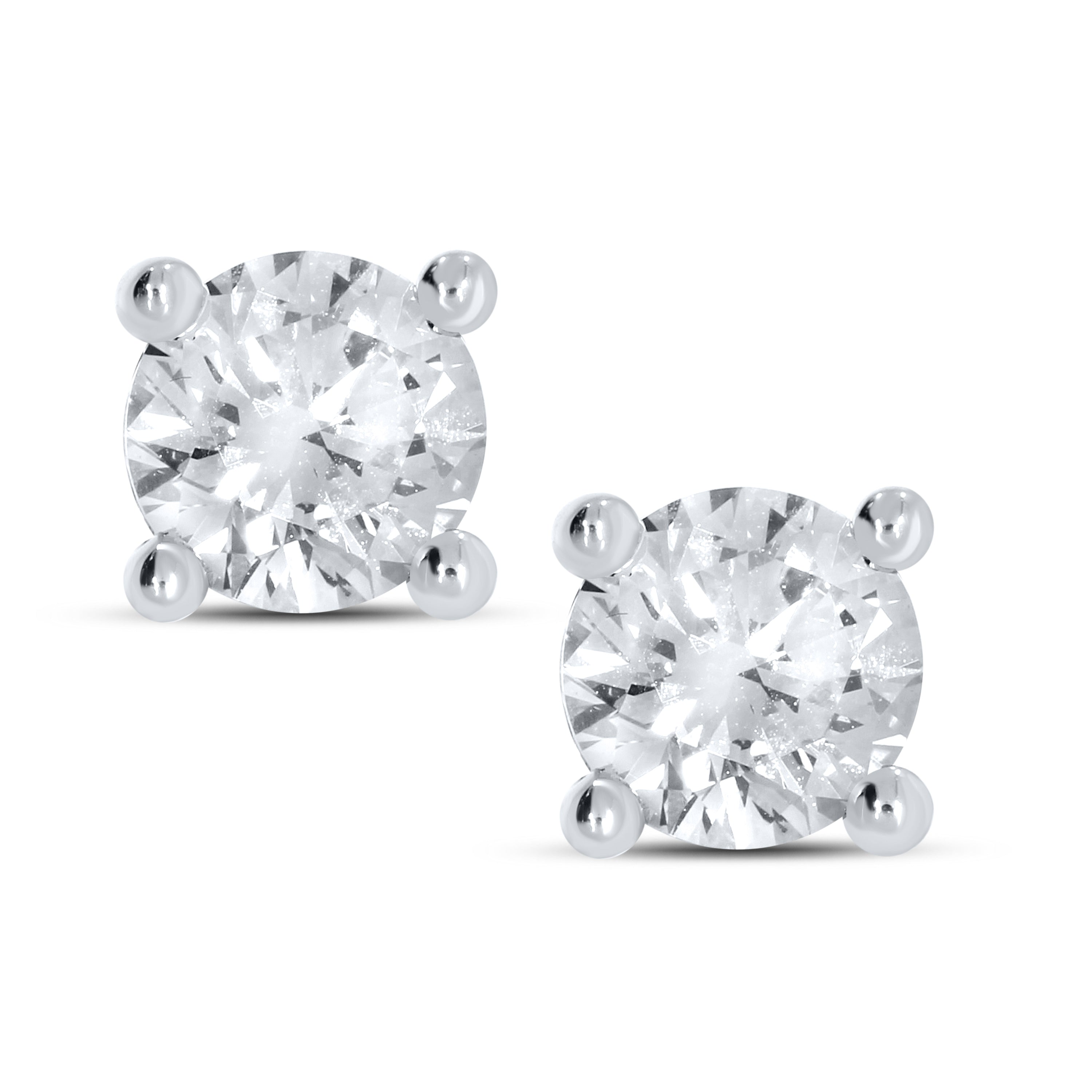 14k White Gold 2 CTW Lab Diamond studs