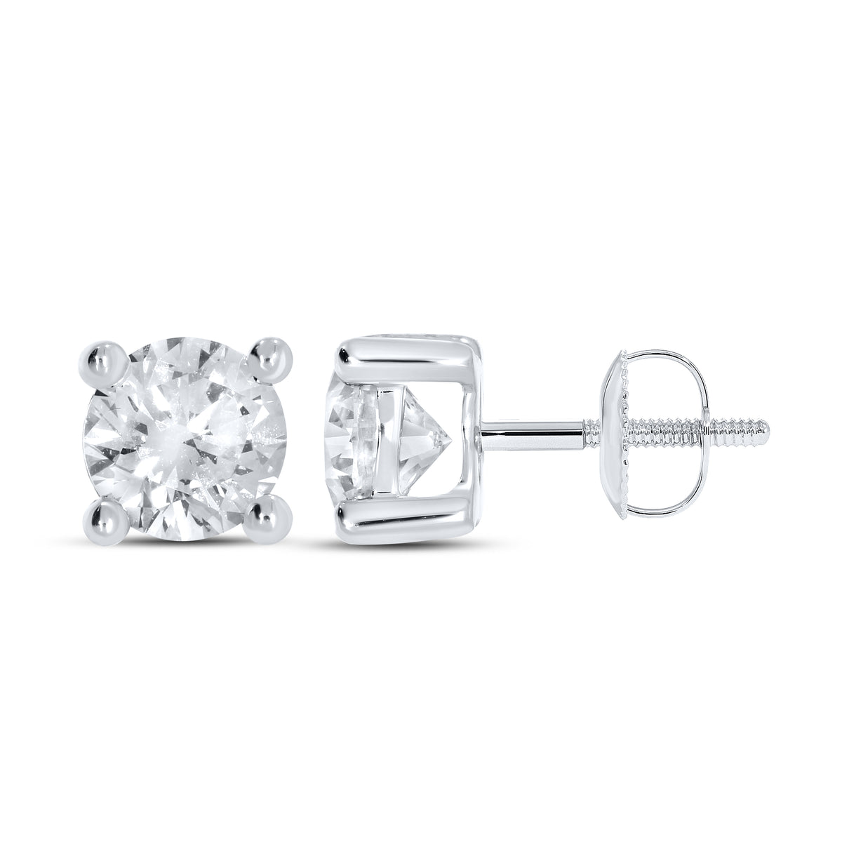 14k White Gold 2 CTW Lab Diamond studs