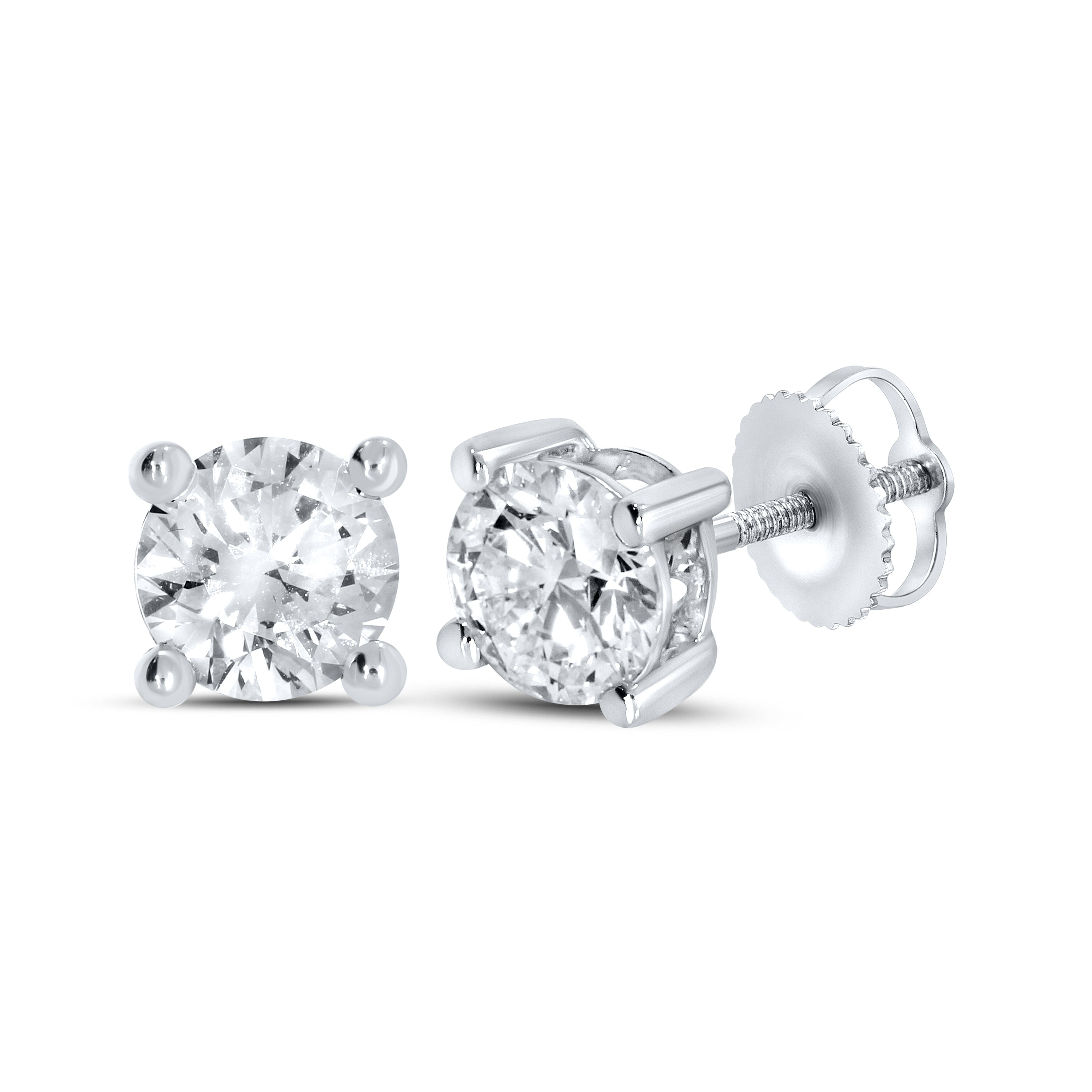 14k White Gold 2 CTW Lab Diamond studs