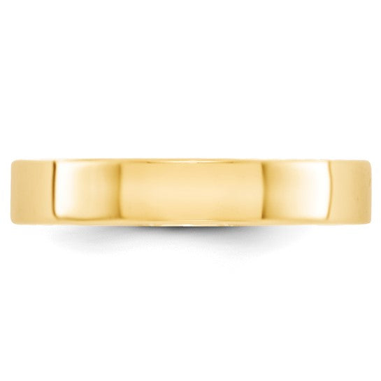 14kt Yellow Gold 4mm Lightweight Flat Wedding Band Size 10.5